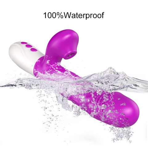 Wibrator-Silicone, Vibration 7, 7 Suction, 3 Thrusting, Heating, Purple B - Series Fox