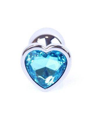 Plug-Jewellery Silver Heart PLUG- Light Blue B - Series HeavyFun