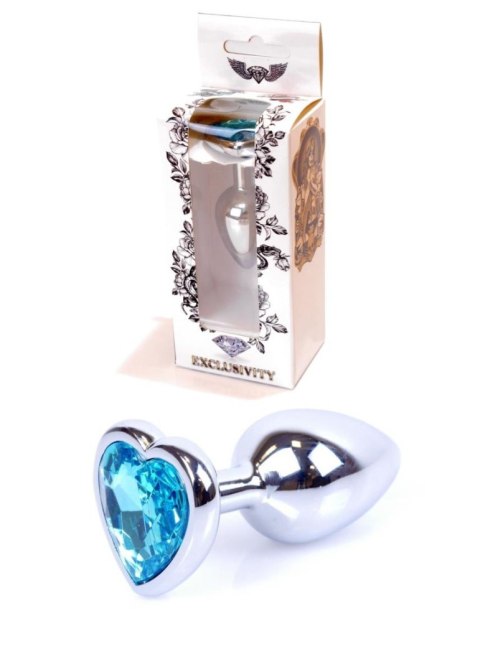 Plug-Jewellery Silver Heart PLUG- Light Blue B - Series HeavyFun