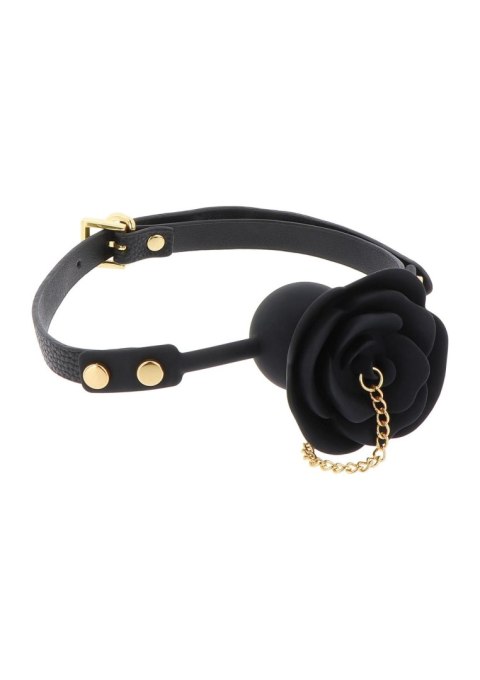 Rose Ball Gag with Plug Black Taboom