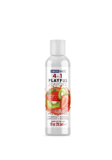 4 In 1 Lubricant with Straw-Kiwi Pleasures Flavor - 1 fl oz / 30 ml Swiss Navy