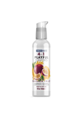 4 In 1 Lubricant with Wild Passion Fruit Flavor - 4 fl oz / 118 ml Swiss Navy