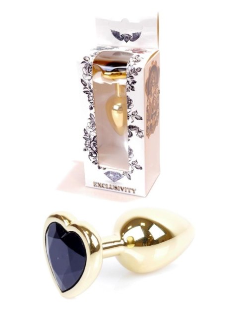 Plug-Jewellery Gold Heart PLUG- Black B - Series HeavyFun