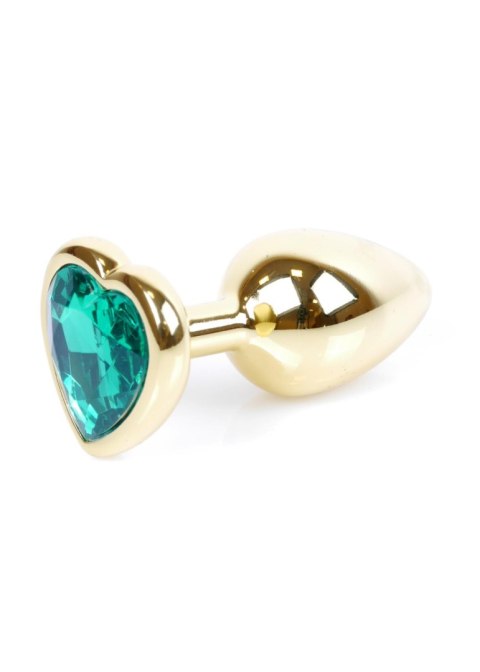 Plug-Jewellery Gold Heart PLUG- Green B - Series HeavyFun