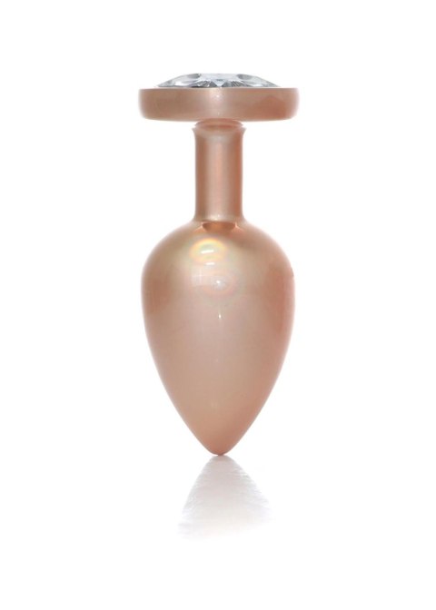 Plug-Jewellery Pearl Gold Heart PLUG- Clear L B - Series HeavyFun