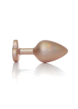 Plug-Jewellery Pearl Gold Heart PLUG- Clear M B - Series HeavyFun