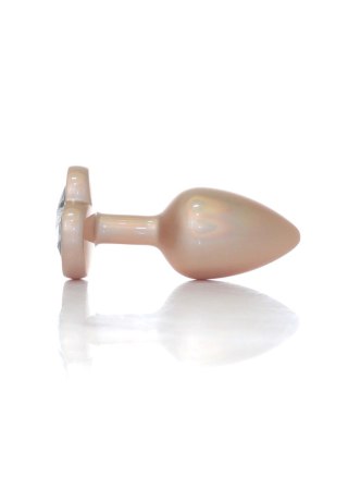 Plug-Jewellery Pearl Gold Heart PLUG- Clear S B - Series HeavyFun