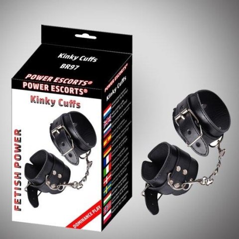 Kinky cuffs black adjustable cuffs Power Escorts