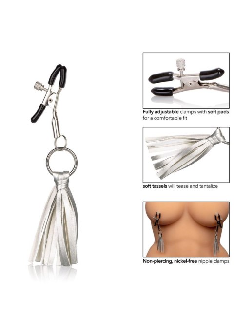 Playful Tassels Nipple Clamps Silver Calexotics