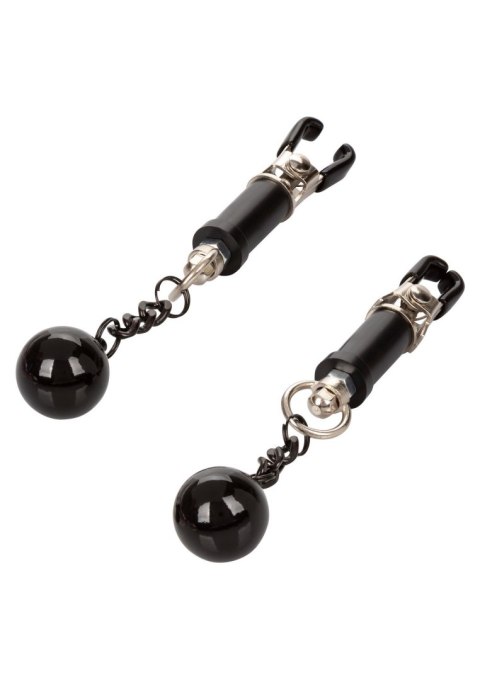 Weighted Twist Nipple Clamps Silver Calexotics