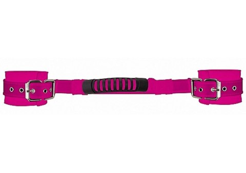 Adjustable Leather Handcuffs - Pink Ouch!