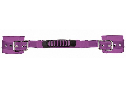 Adjustable Leather Handcuffs - Purple Ouch!