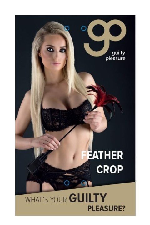 GP FEATHER CROP BLACK/RED Guilty Pleasure BDSM