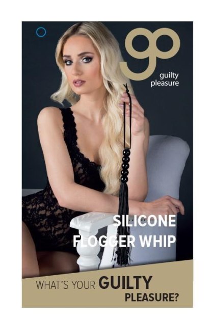 GP SILICONE FLOGGER WHIP BLACK Guilty Pleasure BDSM