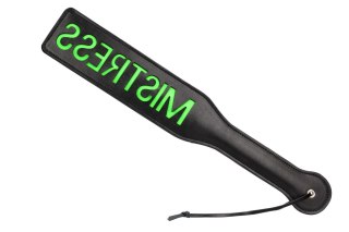 'Mistress'' Paddle - Glow in the Dark - Black/Neon Green Ouch!