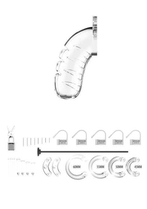 Model 16 - Chastity - 4.5"""" - Cock Cage - Transparent ManCage