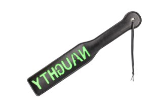 'Naughty'' Paddle - Glow in the Dark - Black/Neon Green Ouch!