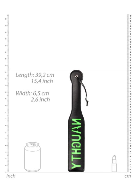 'Naughty'' Paddle - Glow in the Dark - Black/Neon Green Ouch!