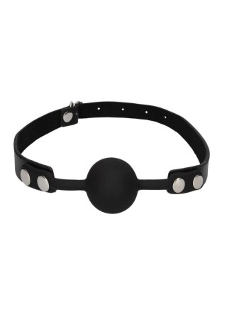 Silicone Ball Gag - with Adjustable Bonded Leather Straps Ouch!