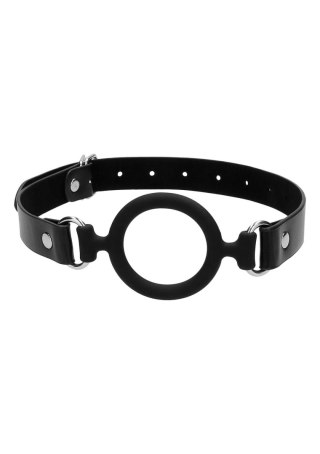 Silicone Ring Gag - With Adjustable Bonded Leather Straps Ouch!