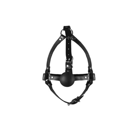 Head Harness with Solid Ball Gag - Black Ouch!