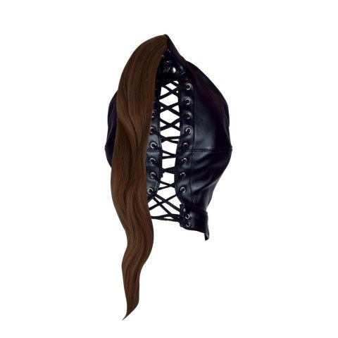 Mask with Brown Ponytail - Black Ouch!