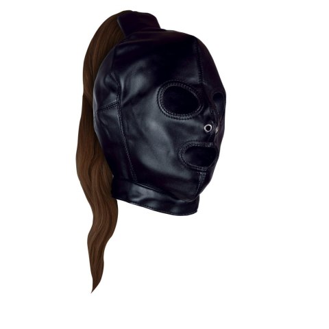 Mask with Brown Ponytail - Black Ouch!