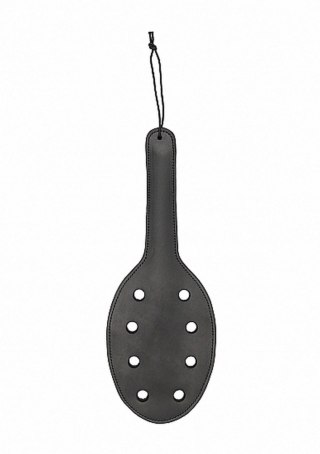 Saddle Leather Paddle With 8 Holes - Black Ouch! Pain