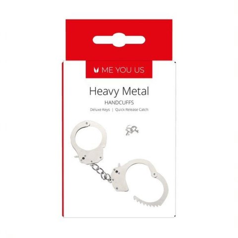 Kajdanki- Me You Us Heavy Metal Handcuffs Silver ABS - Intimate Distribution (dystrybutor)