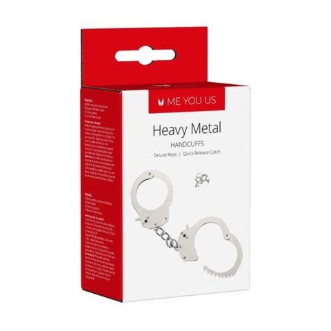 Kajdanki- Me You Us Heavy Metal Handcuffs Silver ABS - Intimate Distribution (dystrybutor)