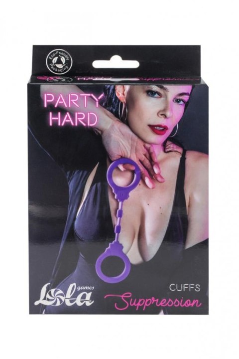 Kajdanki-Silicone Handcuffs Party Hard Suppression Purple Lola Games