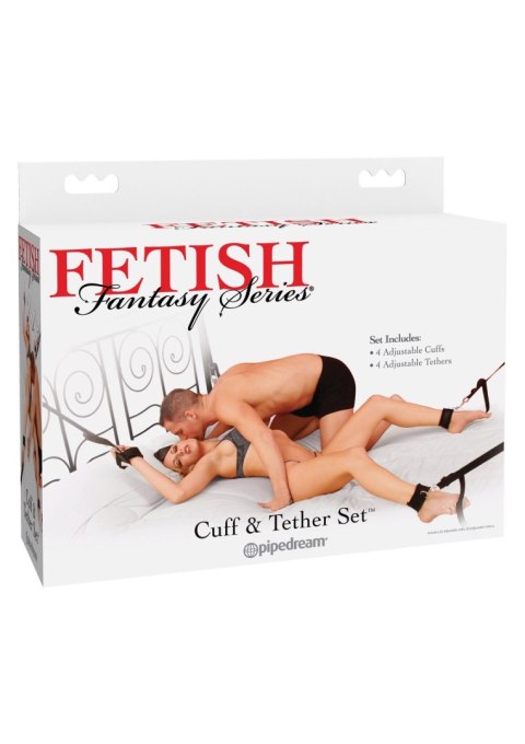 Cuff & Tether Set Black Pipedream