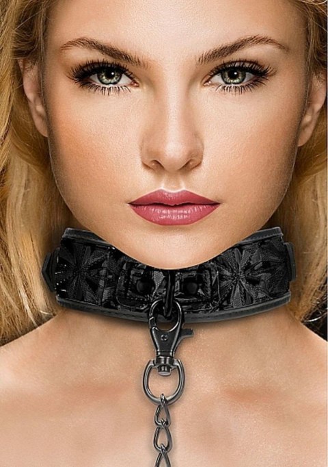 Luxury Collar with Leash - Black Ouch!