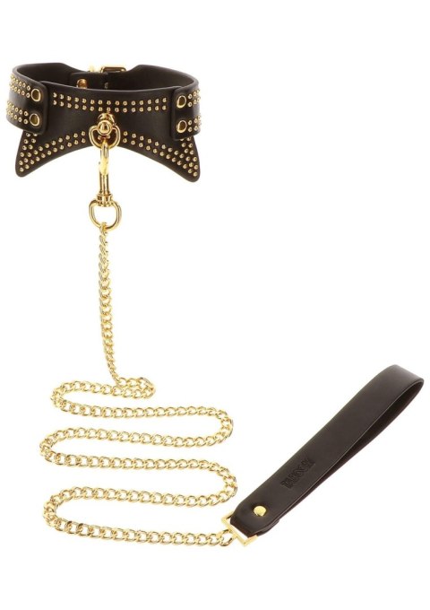 Studded Collar and Leash Black Taboom