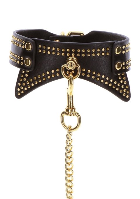 Studded Collar and Leash Black Taboom