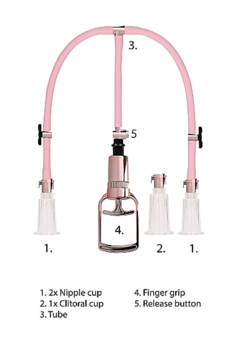 Clitoral & Nipple Pump Set Medium - Rose Gold By toyfa