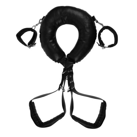 Padded Thigh Sling with Hand Cuffs - Black Ouch!