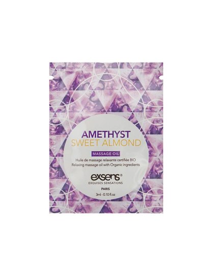 AMETHYST SWEET ALMOND Organic Massage Oil with stones (3 ml x 10 szt.) Exsens