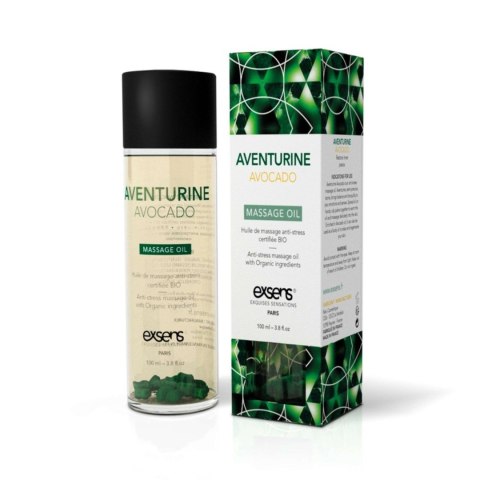 AVENTURINE AVOCADO Organic Massage Oil with stones 100 ml Exsens