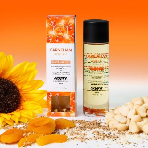 CARNELIAN APRICOT Organic Massage Oil with stones 100 ml Exsens