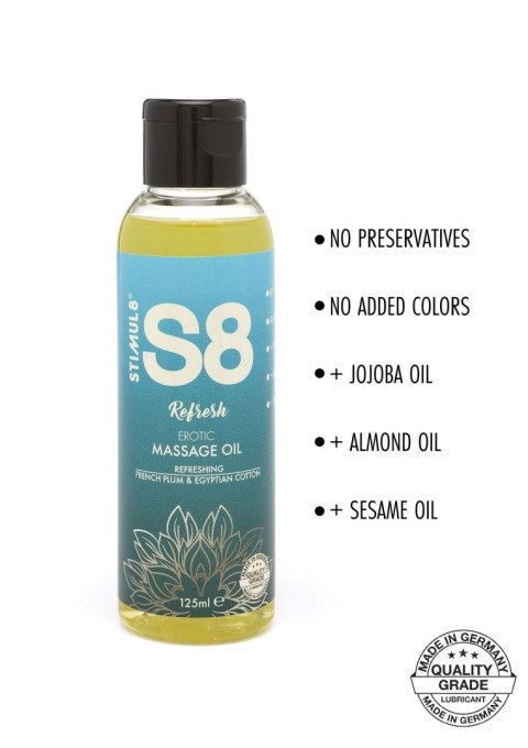 S8 Massage Oil 125ml French Plum & Egyptian Cotton Stimul8 S8