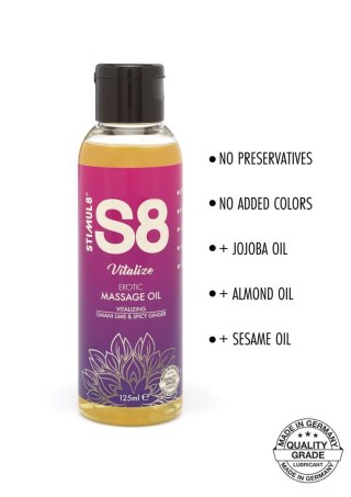 S8 Massage Oil 125ml Omani Lime & Spicy Ginger Stimul8 S8