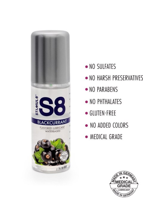 S8 WB Flavored Lube 125ml Blackcurrant Stimul8 S8