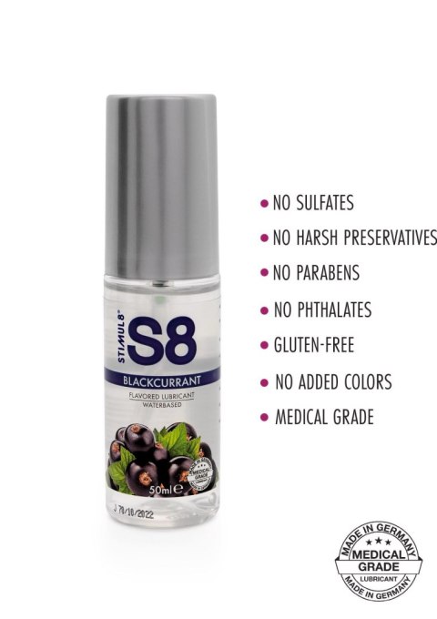 S8 WB Flavored Lube 50ml Blackcurrant Stimul8 S8