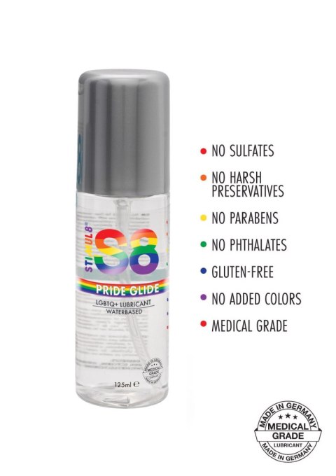 S8 WB Pride Glide Lube 125ml Natural Stimul8 S8