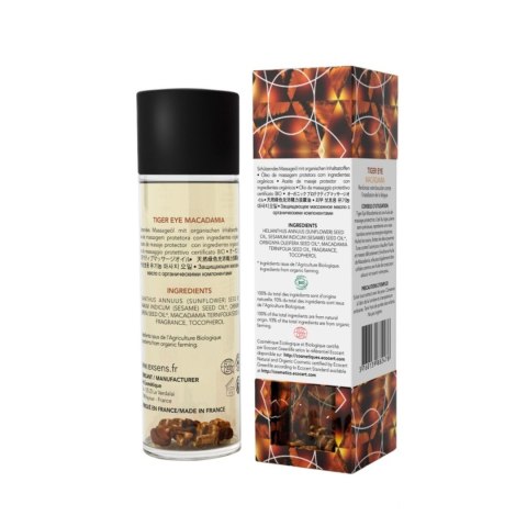 TIGER EYE MACADAMIA Organic Massage Oil with stones 100 ml Exsens