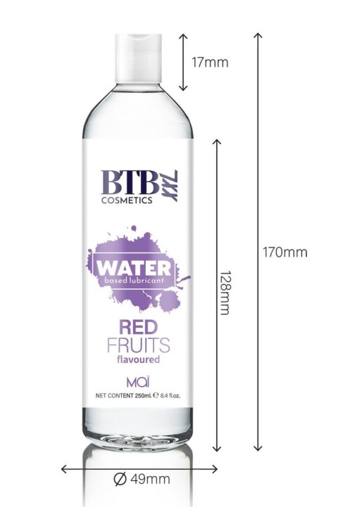 BTB WATER BASED FLAVORED RED FRUITS LUBRICANT 250ML BTB Cosmetics