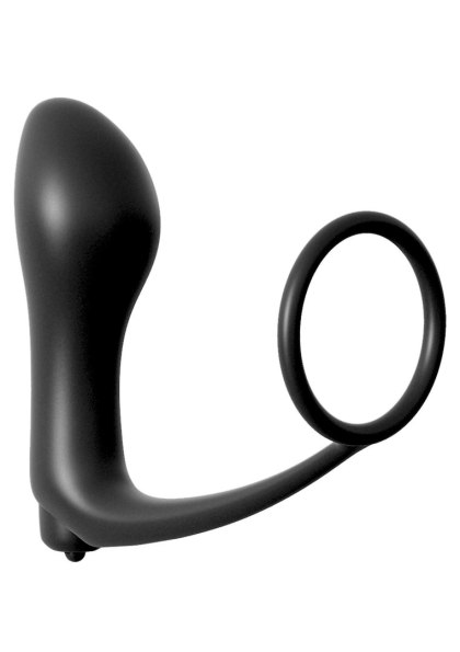 Cockring Vibrating Plug Black Pipedream