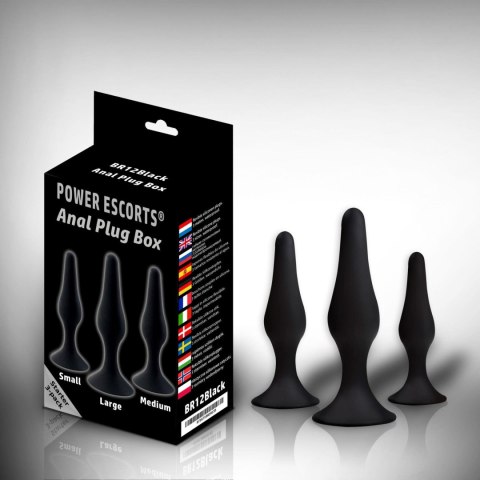 Plug - Anal Plug box 3 pack black Power Escorts