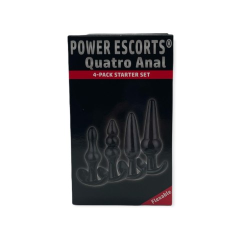 Plug-Quatro Anal Plugs Starter Set- 4-Pack Black Power Escorts